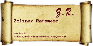 Zoltner Radamesz névjegykártya